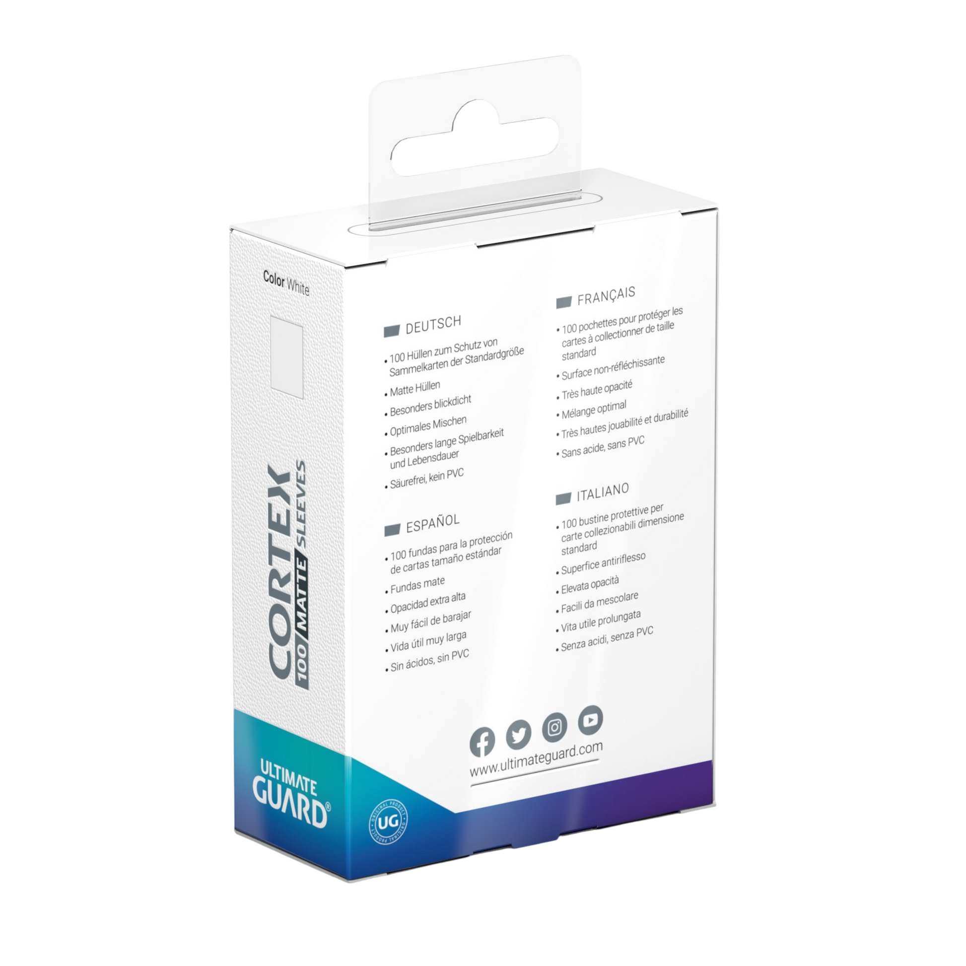 Ultimate Guard - Cortex Sleeves Standardgröße Matt (100) - Weiß